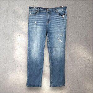 RSQ Slim Straight Jeans Men’s 38x30 Blue Distressed Faded Wash Denim Casual